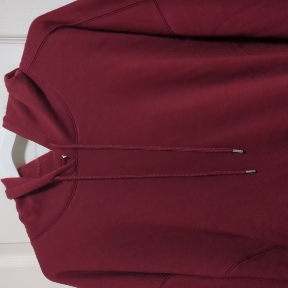 Burgandy Fleece Pullover Hoodie - Picture 2 of 3